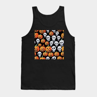 Spooky Halloween cartoon pattern art 9 regular grid Tank Top